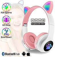 Навушники безпровідні Cat Headset M23 Bluetooth з RGB підсвіткою навушники з котячими вушкамиБеспроводные нау