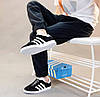 Кросівки жіночі Adidas Gazelle Black White Адідас Газель чорні з білим Замшові кеди В'єтнам Унісекс, фото 4