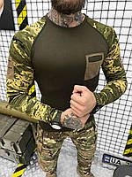 Тактическая футболка летняя с длинным рукавом мужская, армейская футболка убакс пиксель для военных