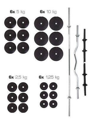 Штанга + Гантелі Набір 130 КГ (гриф прямий 200 см), фото 1