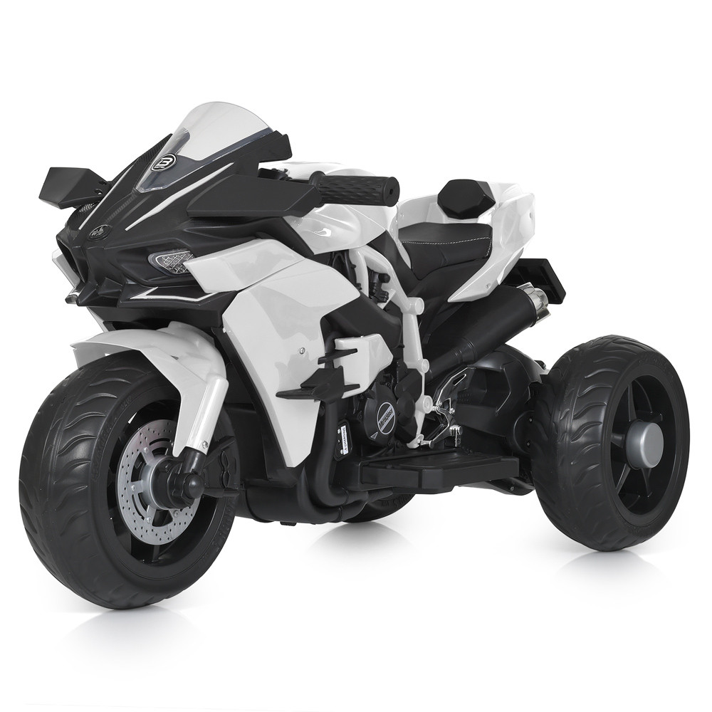 Дитячий мотоцикл триколісний Bambi (1 мотор 45W, 12V9AH, музика, світло, MP3, USB) M 5023EL-1 Білий