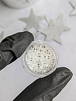 Блискітки (луска, слюда) для дизайну нігтів (білі)
