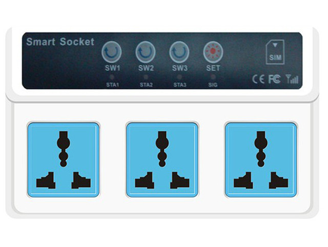 SMS розетка, GSM управление, смс, Киев, реле на 3 выхода, управление с мобильного телефона - фото 1 - id-p24611869