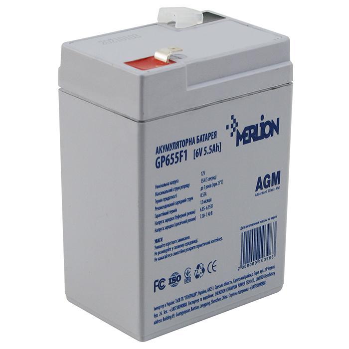 Акумулятор AGM Merlion 6V 5,5Ah GP655F1