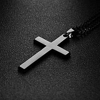 Кулон підвіска Хрест Хрестик для чоловіків з ланцюжком сталь