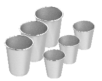 Комплект стаканов BORIKA FASTen Gl221 из нержавеющей стали 6 шт (3х60 мл 3х150 мл) (01.07.004.01.08)