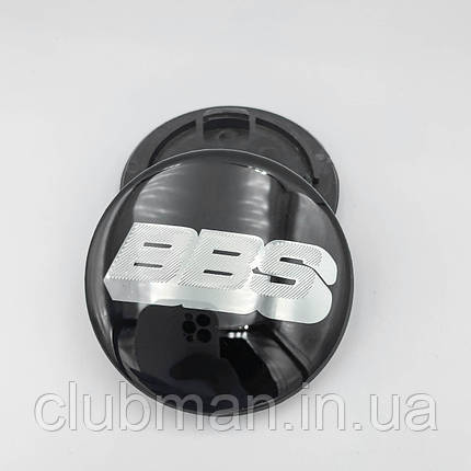 Ковпачки (заглушки) на литі диски BBS 70 мм Чорний Хром логотип (36112225190), фото 1