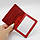 Обложка на автодокументы из натуральной кожи, красный унисекс чехол на пластиковый id паспорт, фото 3
