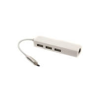 Концентратор USB 3.1 Type-C to 3 port USB 2.0 + Ethernet PowerPlant (CA910397)