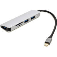 Концентратор USB Type-C to 3*USB 3.0 Ports + TF\/SD Card Reader PowerPlant (CA912100)