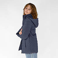 Женская демисезонная стеганая куртка на синтепоне с капюшоном Tovta (Венгрия) Синий L