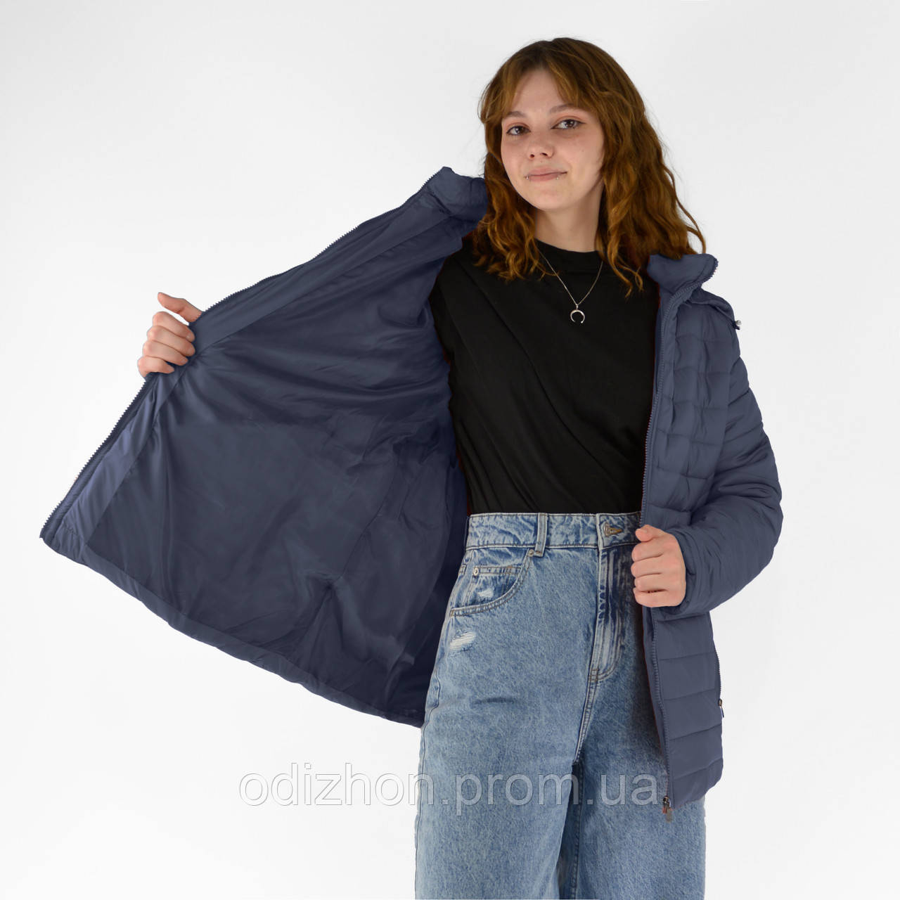 Стеганая куртка на синтепоне с капюшоном Tovta 5XL Синий - фото 8 - id-p1908751415