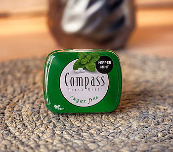 Драже Compass м'ята "Pepper Mint" без цукру 14 гр. Німеччина