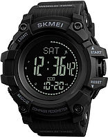 Спортивные часы с компасом Skmei 1356BK Black + Compass водостойкие наручные кварцевые