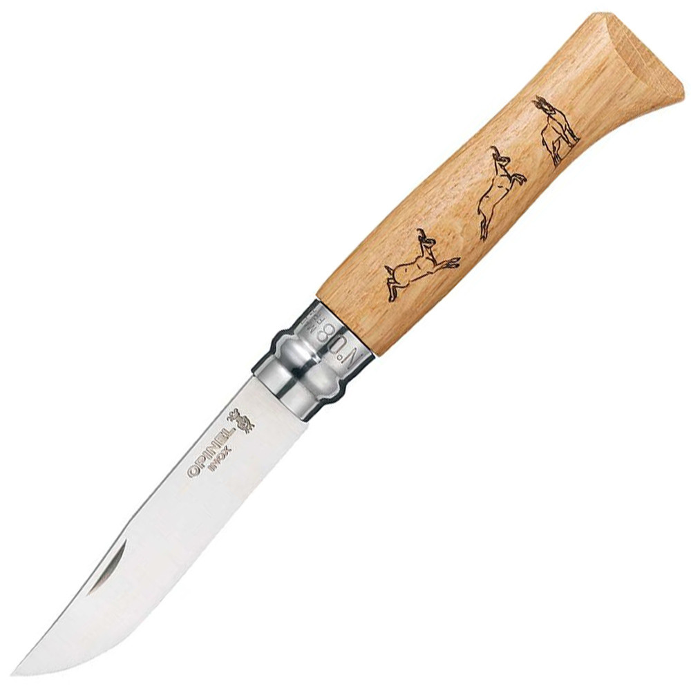 Ніж Opinel №8 VRI Inox (нержавіюча сталь) "Серна" дуб