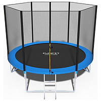 Батут для дітей FUNFIT 252 см з сіткою та драбиною Black/Blue (SHiz14544)