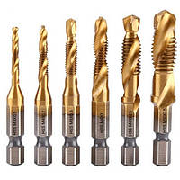 Свердло мітчик набір 6 шт Duovite KST-9224 HSS 0.5-1.5 мм для нарізування різьблення (SH020159)