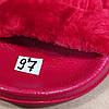 ЗНИЖКА! 38р (24,5см) Шльопанці шльопанці з хутром, хутряні капці, червоні на плоскій підошві, фото 7