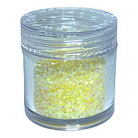 Блискітки для декору нігтів шестигранники + пісок у баночці жовті