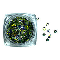 Блискітки для дизайну нігтів 3d, золоті