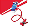 Гнучкий тримач для телефона з прищіпкою (Червоний) | Підставка під телефон | Тримач для смартфона, фото 3
