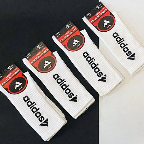Спортивные мужские носки SuperSox высокие белые Adidas, 4 пары/41-45р ...