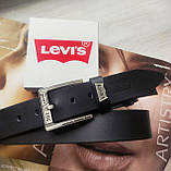 Чоловічий подарунковий набір Levis ремінь і гаманець чорні, фото 2