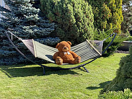 Підвісний гамак для двох з поперечиною та каркасом XXL 200х150 WCG Зелений Planetsport