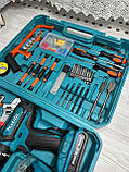 Дриль шуруповерт з високим моментом, що крутить, Makita 550 DWE (24V, 5.0AH)+набір інструментів 40шт, фото 7