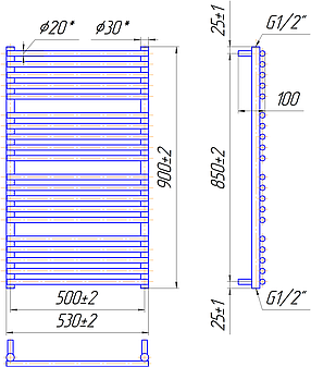 Сушарка для рушників "Маріо" Преміум Турин 1360х530/500., фото 3