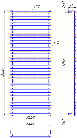 Сушарка для рушників "Маріо" Преміум Турин 1360х530/500., фото 3
