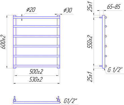 Сушарка для рушників "Маріо" Турин 600х530/500., фото 2