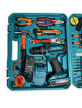 Якісний набір 2в1 дриль + шуруповерт Makita DF550DWE 24V 5A/h Li-Ion + великий набір інструментів 40шт, фото 8