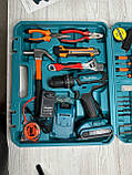 Якісний набір 2в1 дриль + шуруповерт Makita DF550DWE 24V 5A/h Li-Ion + великий набір інструментів 40шт, фото 10
