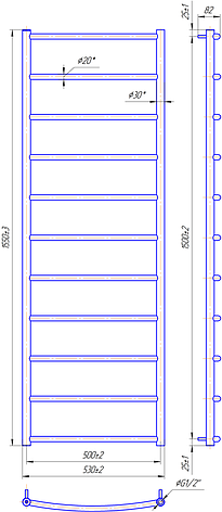 Сушарка для рушників "Маріо" Класик НР 1550х530/500., фото 2