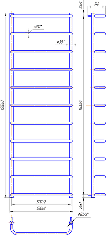 Сушарка для рушників "Маріо" Стандарт НР 1550х530/500., фото 2