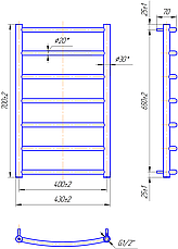 Сушарка для рушників "Маріо" Класик 700х430/400., фото 4