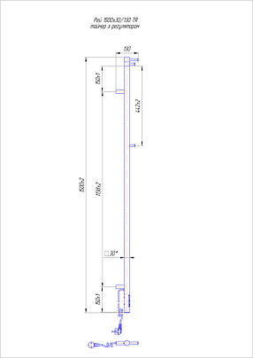 Сушарка для рушників Рей Кубо-І 1500x30/130 TR., фото 3
