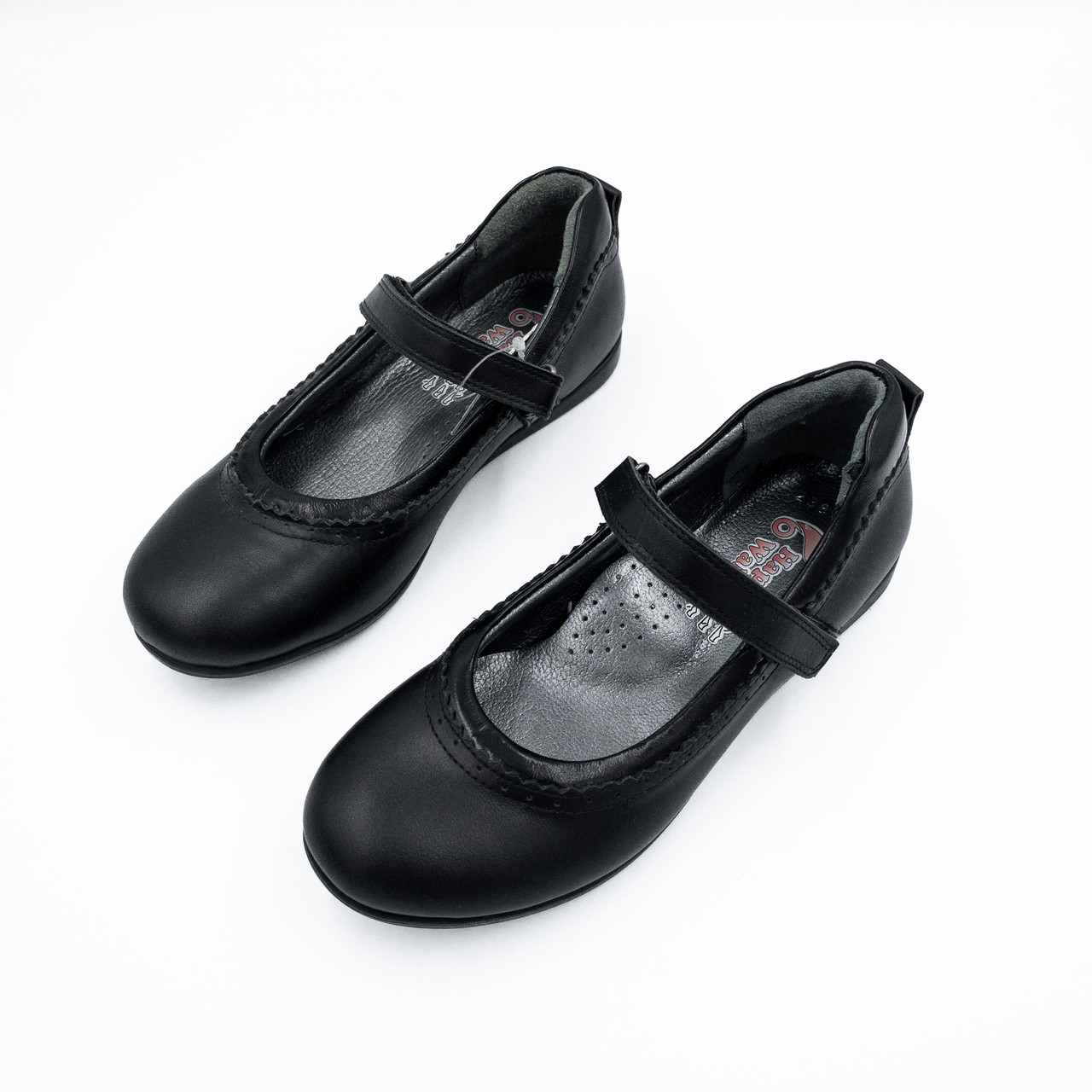 Туфлі для дівчинки шкільні шкіряні Happy Walk Чорний