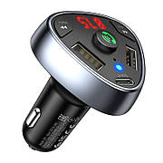FM-модулятор трансмітер з Bluetooth V5.0 HOCO E51 Автомобільний зарядний пристрій Чорний