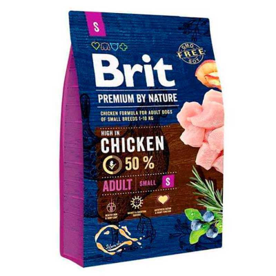 Сухий корм для собак малих порід Brit Premium (Бріт Преміум) Dog Adult S з куркою 3 кг, фото 1