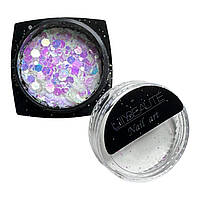 Блискітки шестигранники для дизайну нігтів Lilly Beaute, місячне сяйво