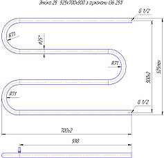 Водяна сушарка для рушників Змійка ∅ 25 525х700, фото 4