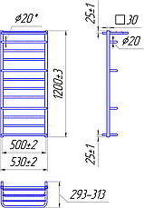 Сушарка для рушників "Маріо" Люксор 1200х530/500., фото 4