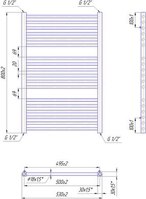 Сушарка для рушників "Маріо" Данте 800х530/500., фото 3