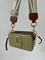 Женская подарочная сумка Marc Jacobs Small Camera Bag Green/Brown (зеленая) KIS02123 модная стильная сумочка