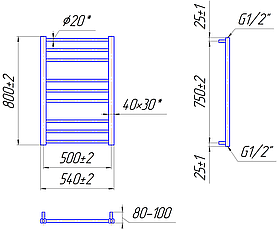 Сушарка для рушників "Маріо" Преміум Класик 800х540/500., фото 4
