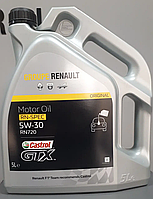 Оригинальное моторное масло Renault - Castrol GTX RN 5W-30 RN 720 5L 7711658108 Оригинал Рено