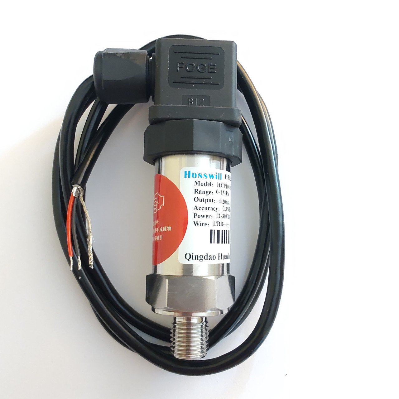 Перетворювач тиску Hosswill 4-20 мА, 0~1МПа, різьба G1/4, фото 1