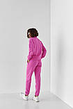 Жіночий спортивний костюм якісний світшот і штани джогері однотонний осінній, весняний двонитка барбі L, фото 3